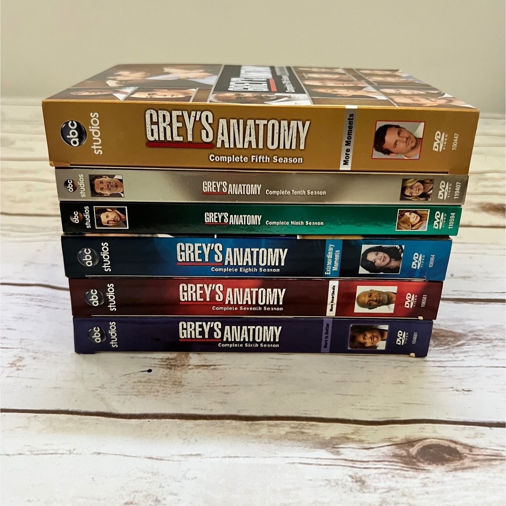 ABC Grey's Anatomy DVD Box Set Seasons 1 - 10 Multi-Color Bundle